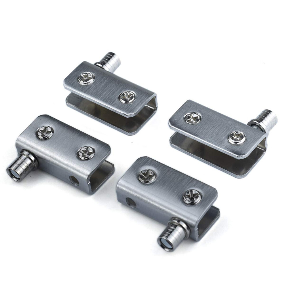 Stainless Steel 90 Pivot Glass Door Hinges Set, NoâDrill Mounting, Precise Fit For 5Â8Mm Shower Glass 9330225162308