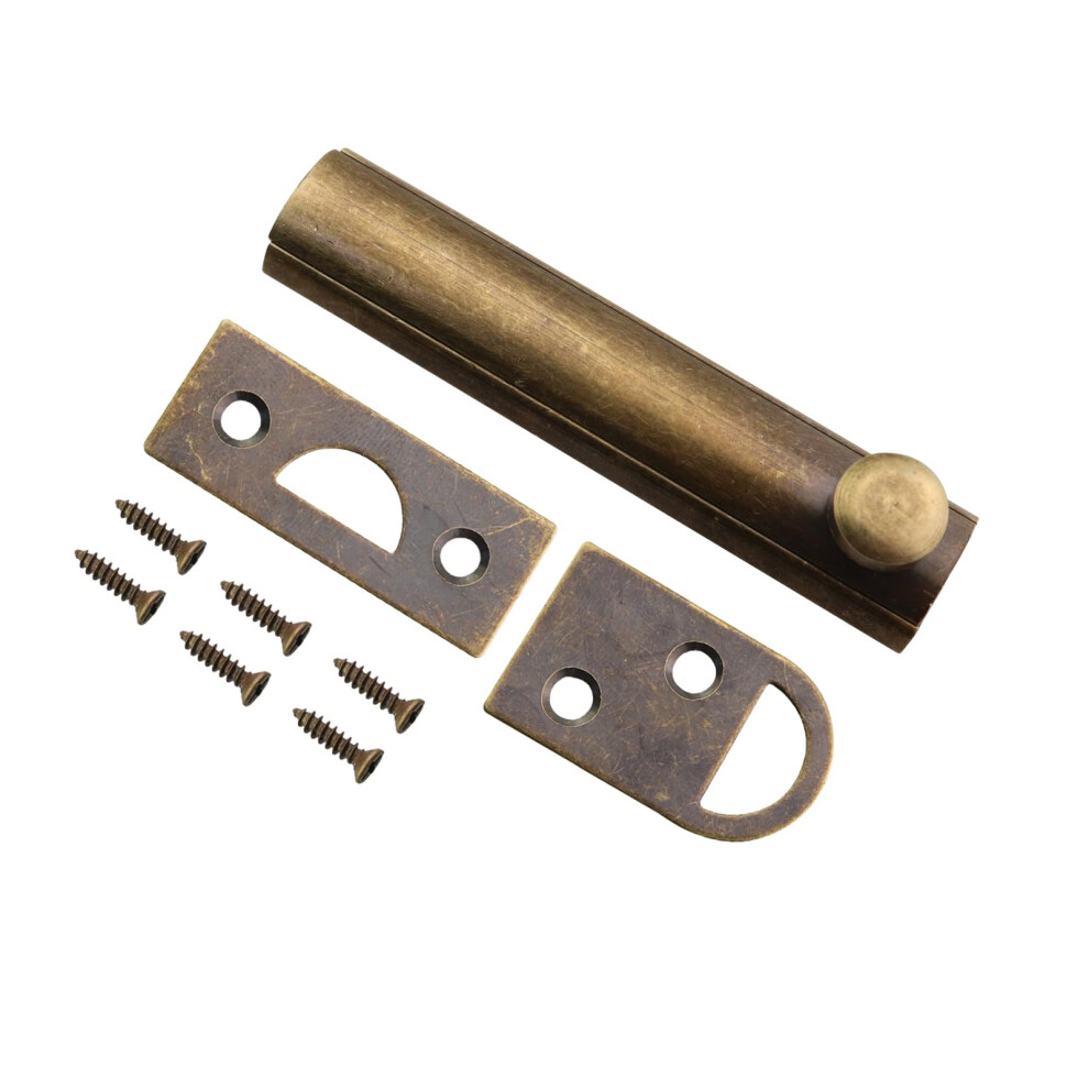 Antique Brass Door Latch 3 Inch Vintage Slide Bolt Lock For Wooden Door, Secure And RustâResistant 9771547695592