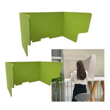 Desk Privacy Panel 3Sided Foldable Acoustic Divider 24 Inch Green Noise Reduction for Office and Study