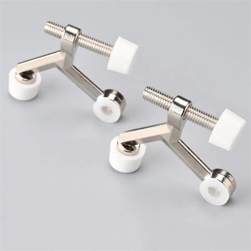 2Pcs Door Hinge Pin Stop Adjustable Heavy Duty Hinge Mounted Door Stop with Rubber Buffer A2 1