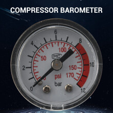 0-12BAR 0-170PSI 10mm Thread Gas Air Pump Pressure Gauge Compressor Manometer
