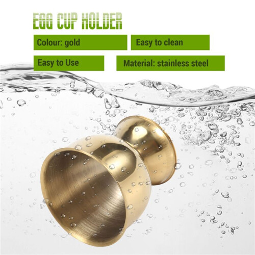 Egg Cups Set Stainless Steel Eggs Hard Boiled Eggs and Soft Tray Tool Holders Kitchen, Gold 2