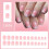Short Square Artificial Nail 24Pcs Sparkling Floral Design 4