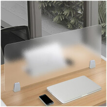 Office Desk Divider Frosted Acrylic Partition with Clamps, Privacy Screen for Office Cubicles and Classrooms, 100x40cm 1 Pack