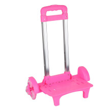 Lightweight Aluminum Folding Hand Truck with SixWheel Stair Climbing Design and Adjustable Handle, Pink