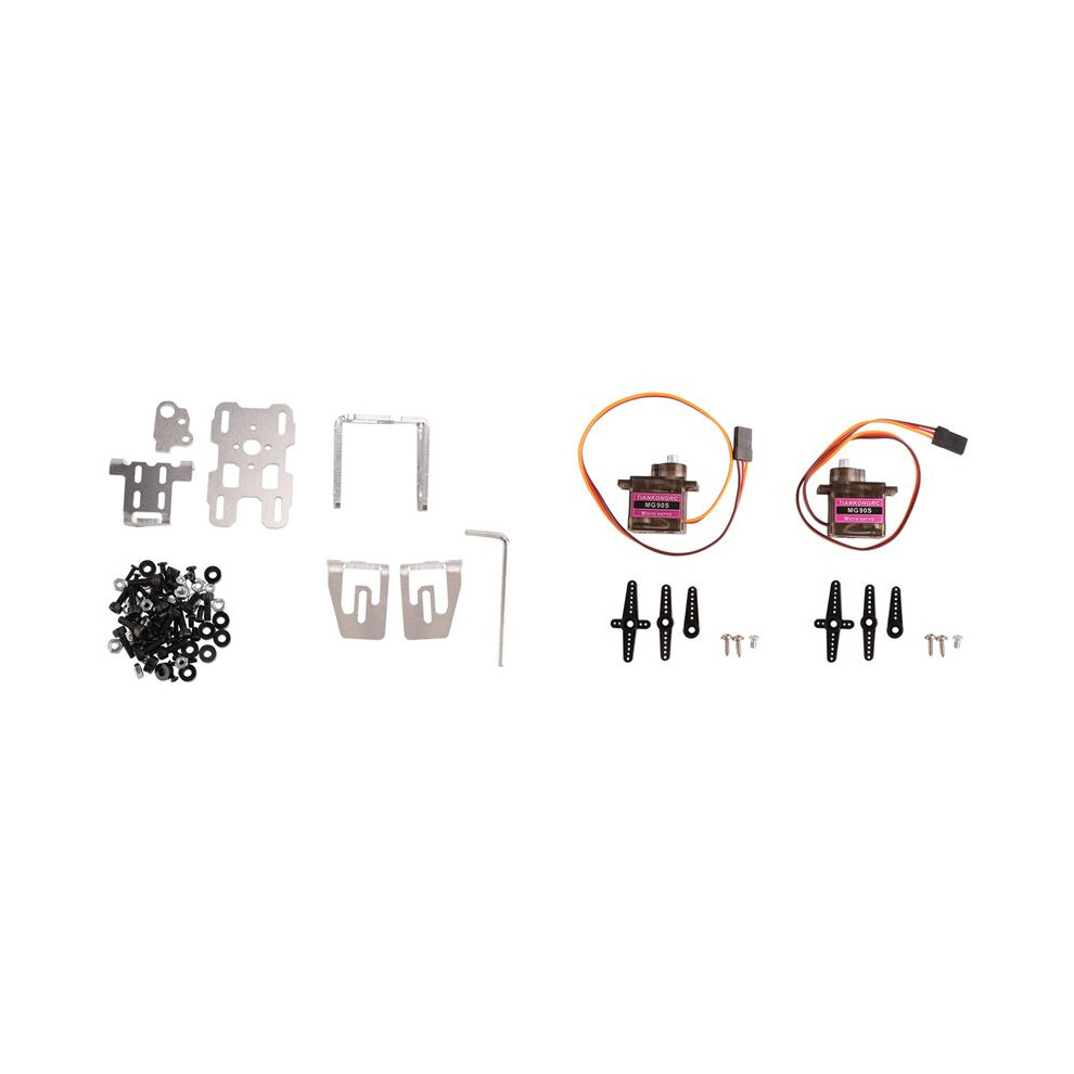 1Set 4.8-5V Dual Servo Gimbal Bracket 29X29mm Camera Pan/Tilt Stand With 2Pcs 9G Steering Gear For Rc Fpv Drone(A) 6031406186238