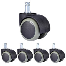 Office Chair Casters 2 Inch Replacement Wheels, Silent Rubber Swivel Rollers for Hardwood Floors, Set of 5