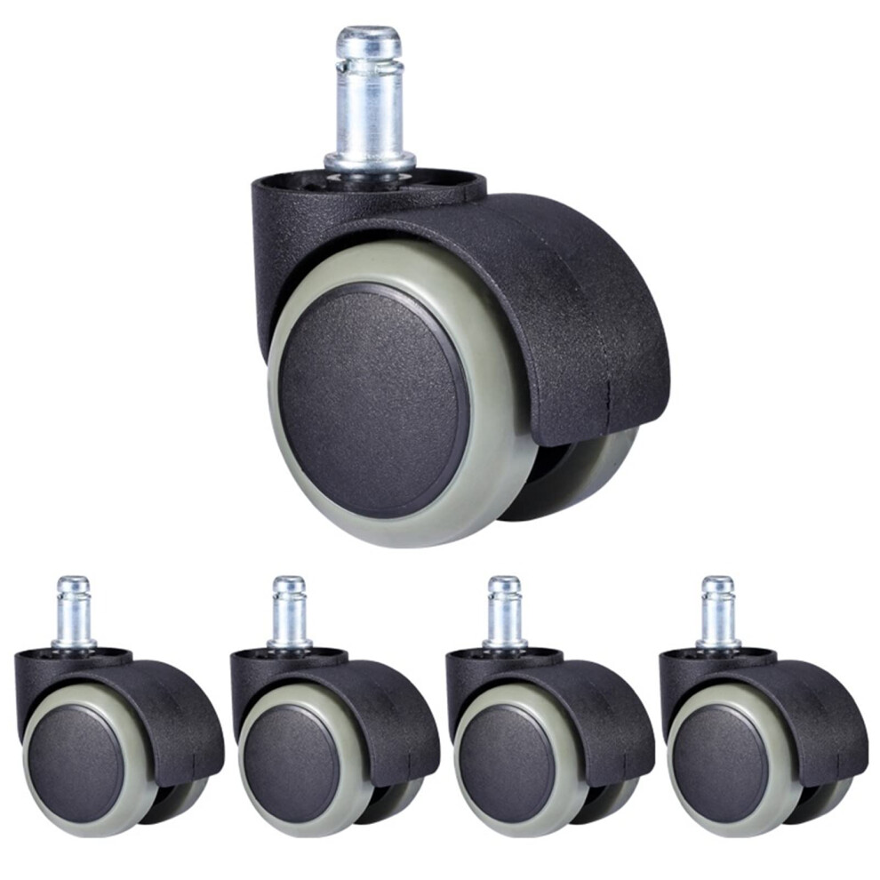 Office Chair Casters 2 Inch Replacement Wheels, Silent Rubber Swivel Rollers For Hardwood Floors, Set Of 5 9073542840138
