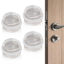 4PCS Clear Acrylic Door Stopper Wall Protector, Self Adhesive Transparent Cushion for Noise Reduction
