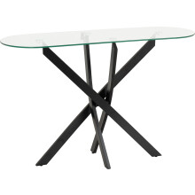 Sheldon Console Table - Clear Glass/Black