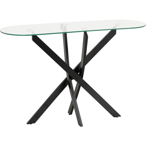 Seconique Sheldon Console Table - Clear Glass/Black