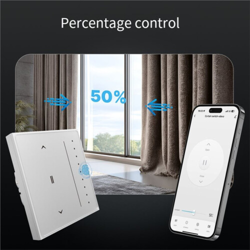 Tuya Zigbee  Curtain  Anti-Glare Touch Panel Flowing Backlight Touch Curtain Panel EU B 2
