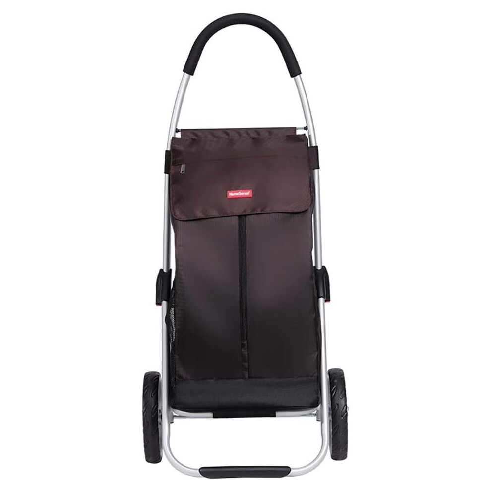 Foldable Aluminum Alloy Shopping Cart with Quiet StairClimbing Wheels for Elderly and Groceries