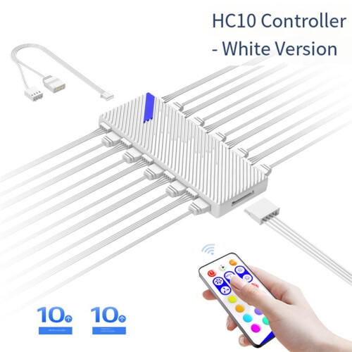 Hub Ventola PWM ARGB RGB 5V 3 Pin Sync Controller Ventola per Case PC con Controllo Della Temperatura per Ventole per Computer Desktop B 2