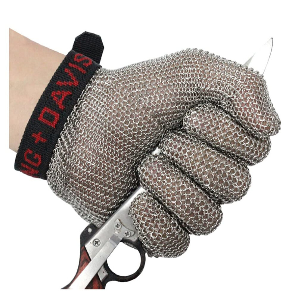 Cut Resistant Stainless Steel Mesh Gloves For Kitchen Butcher, Food Grade Safety Glove With Adjustable Strap (1Pc/Xs) 9073542840343