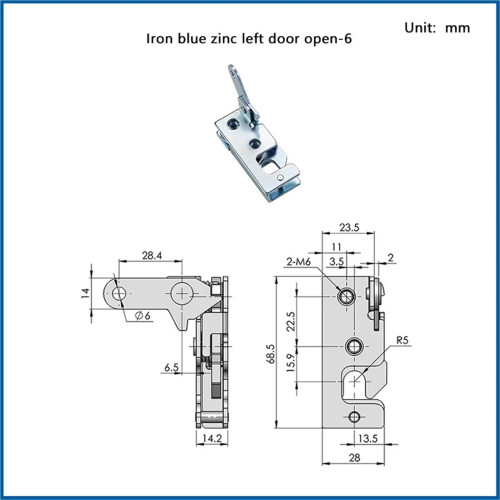 Industrial Toolbox Latch Galvanized Iron Locking Buckle Hidden Mechanism Left Opening 1Pcs 1