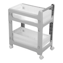 2 or 3 Tier Kitchen Storage Cart with Drawer, Rolling Utility Trolley with 360 Swivel Wheels for Home and Office
