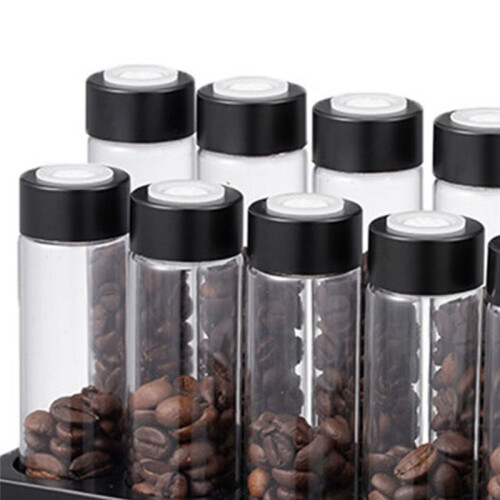 Coffee Beans Storage Container Display Rack Walnut Tea Tube Bottle Glass Espresso Coffee Accessories Tool 2