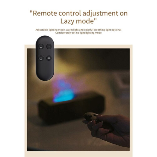 Simulated Flame Aromatherapy Machine Remote Control 7-Color Lighting Timing Mute Humidification Perfume Dilator Black 2