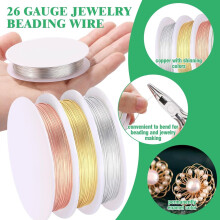 Pinze per Gioielli da 17 Pezzi con Cordino Elastico per Braccialetti da 0,4 Mm, 0,5 Mm, 0,6 Mm, 0,7 Mm, 0,8 Mm, 1 mm e Filo per Gioielli Calibro 26