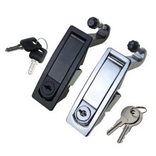 Industrial Cabinet Lock Zinc Alloy Spring Latch Black Secure Flat Design with Key for Enclosure