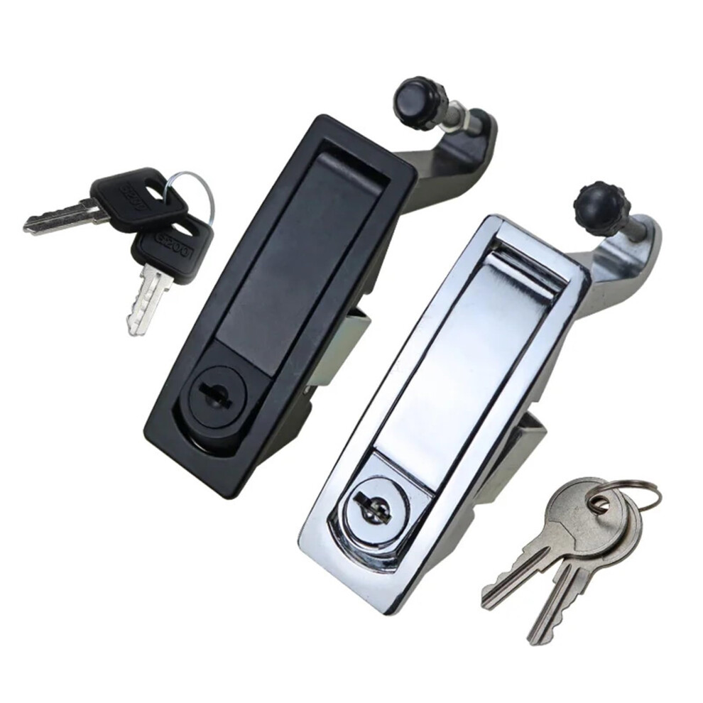 Industrial Cabinet Lock Zinc Alloy Spring Latch Black Secure Flat Design With Key For Enclosure 9771547696452