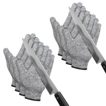 Level 5 Cut Resistant Gloves for Food Preparation, Food‑Safe Non‑Slip Grip, Flexible Size L 4 Pairs