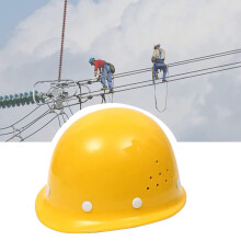 Impact Resistant Safety Helmet, Adjustable FRP Hard Hat with  Temperature Protection, Yellow