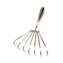 Sand Rake Stainless Steel Clam Digging Tool with 7 Teeth, Ergonomic Comfort Grip, Lightweight Design