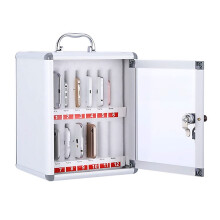 Cell Phone Storage Locker Box Aluminum Alloy Lockable Organizer with Numbered Slots Wall Mounted Silver 12 Slots