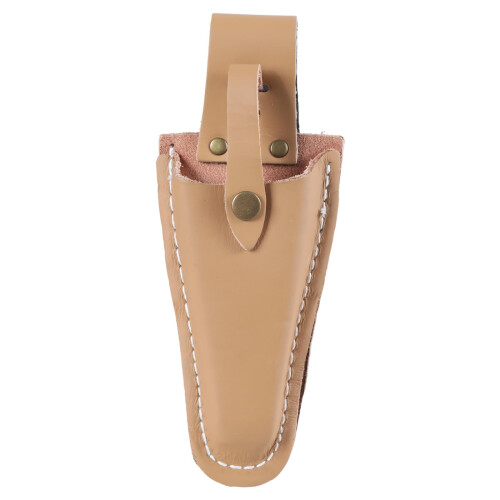 Leather Shears Pouch with Secure Locking Button, Durable Cowhide Holster for Gardening Scissors