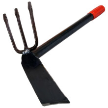 Heavy Duty Garden Hoe with Ergonomic Comfort Grip, Durable Iron Dual Head for Efficient Soil Cultivation