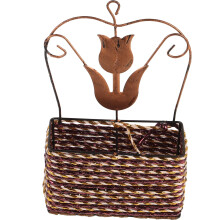 Rattan Hanging Flower Basket Wall Planter, Woven Design for Indoor Outdoor Home Decor