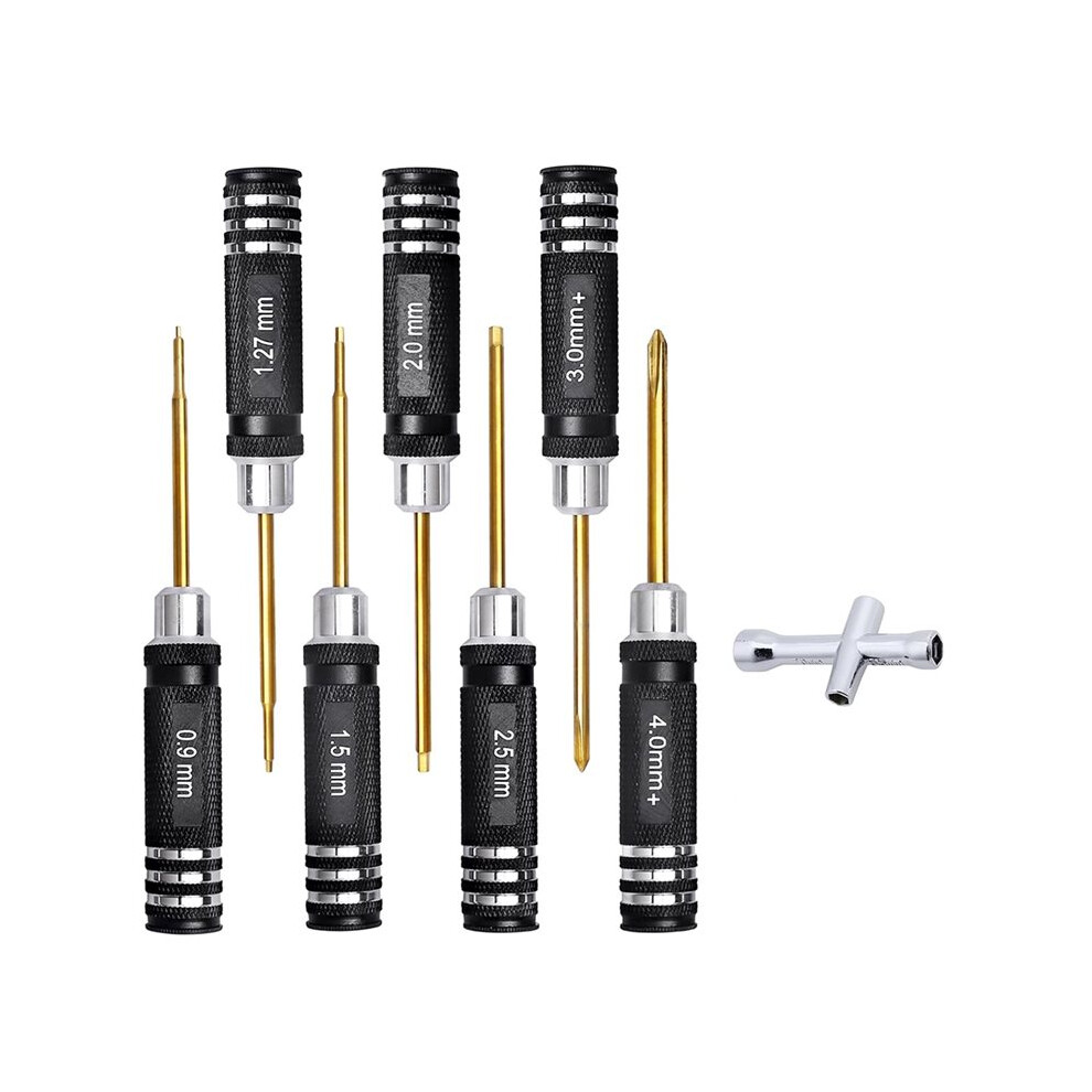 Rc Tool Kit Set Hex Driver 0.9Mm 1.27Mm 1.5Mm 2Mm 2.5Mm & Phillips Screwdriver 3Mm 4Mm For Axial Scx24 6032767899607