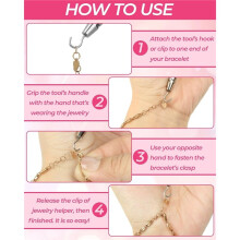 4 PCS Bracelet Helper Tool, Quick Release Fastener Helpers Tool Hooks for Necklace, Portable Bracelet Assistance Tool
