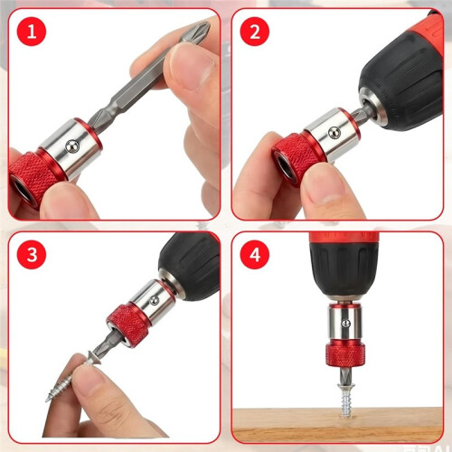 Magnetic Screw Ring Set 4 PCS Screwdriver  Magnetic Ring, Detachable Magnetizer Ring Holders Attachment 2