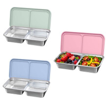 3-Pack Stainless Steel Snack Containers with Silicone Lids for Lunch, Office, Travel & Camping