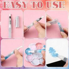 24 Pcs Watercolor Brush Pens Set Refillable Watercolor Paint Pens Pointed and Flat Tip Styles for Blending Coloring Art