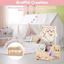 Cestino Portaoggetti In Legno per Baby Shower con Ruote e Maniglia, Versatile Cesto Portaoggetti per Baby Shower, Cesto Portaoggetti Fai da Te per
