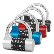 4 Pack 5 Letter Combination Padlock, Heavy Duty Keyless Word Lock with Easy Reset for Gym and Locker