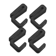 Black Plastic Z Hooks 4pcs Set, Tool ClipOn Door Hanger for Kitchen, Office and Home Organization