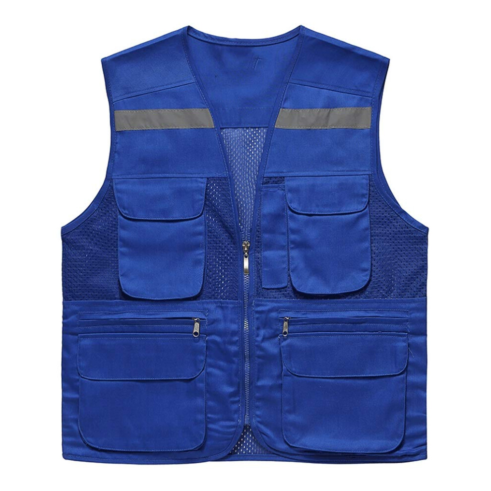 Visibility Safety Vest Blue Xxxlarge, Waterproof Reflective Work Vest For Construction And Cycling 9771547697183