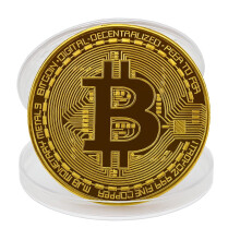 Gold Bitcoin Coin GoldPlated Collectible Replica for Collectors and Elegant Souvenir Gift