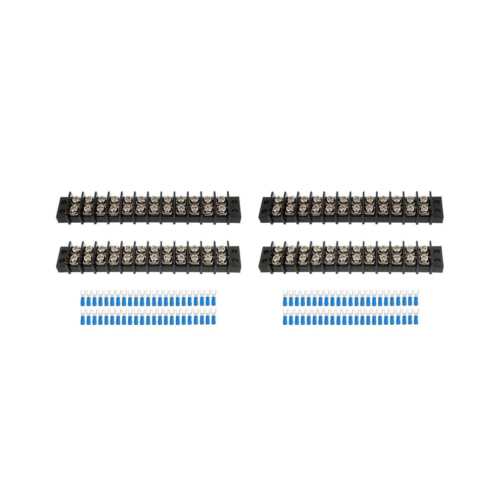 4Pcs 12 Circuits 12 Positions Terminal Block 20-30A 200-450V Dual Row Screw Terminals Strip 6032267959290