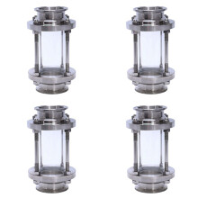 4X In- Kijkglas met Klemuiteinde, Flow Sanitair Recht Kijkglas SUS316 2 Inch Tri Clamp Type (Stroompijp OD 51MM)