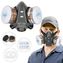 Reusable Respirator Mask with Filters, Silicone Half Facepiece for Painting, Welding and Dust Protection