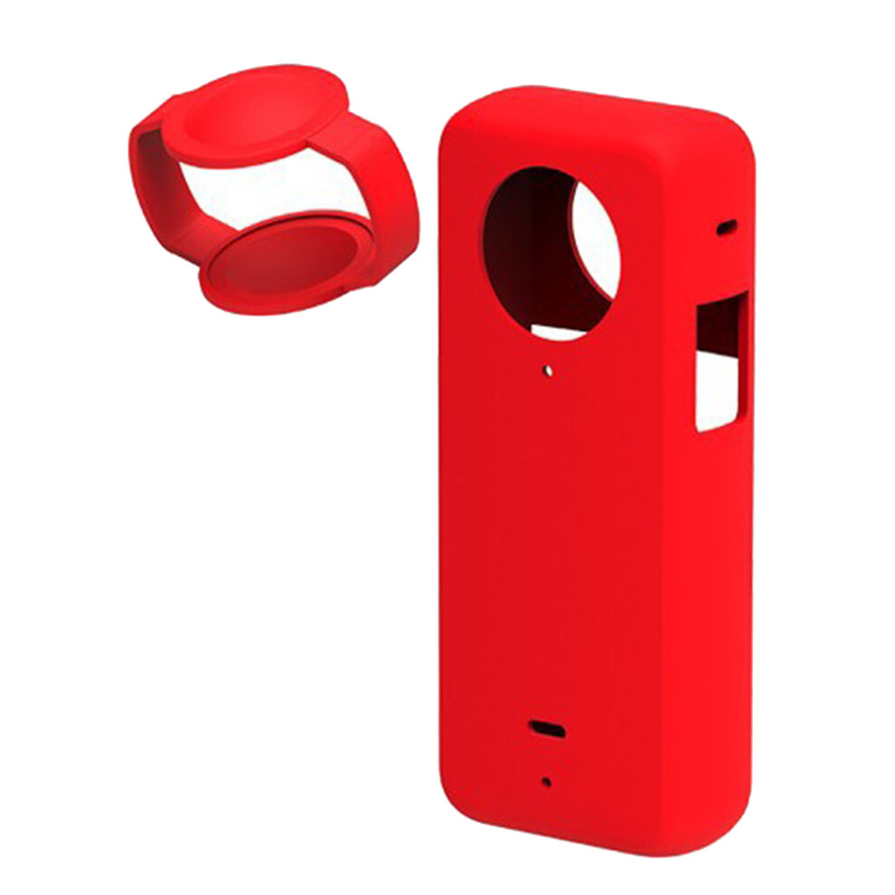 Silicone Case For Insta 360 X3 Panoramic Action Camera Dustproof Silicone Protective Case Anti-Drop Case(Red) 6031625853171