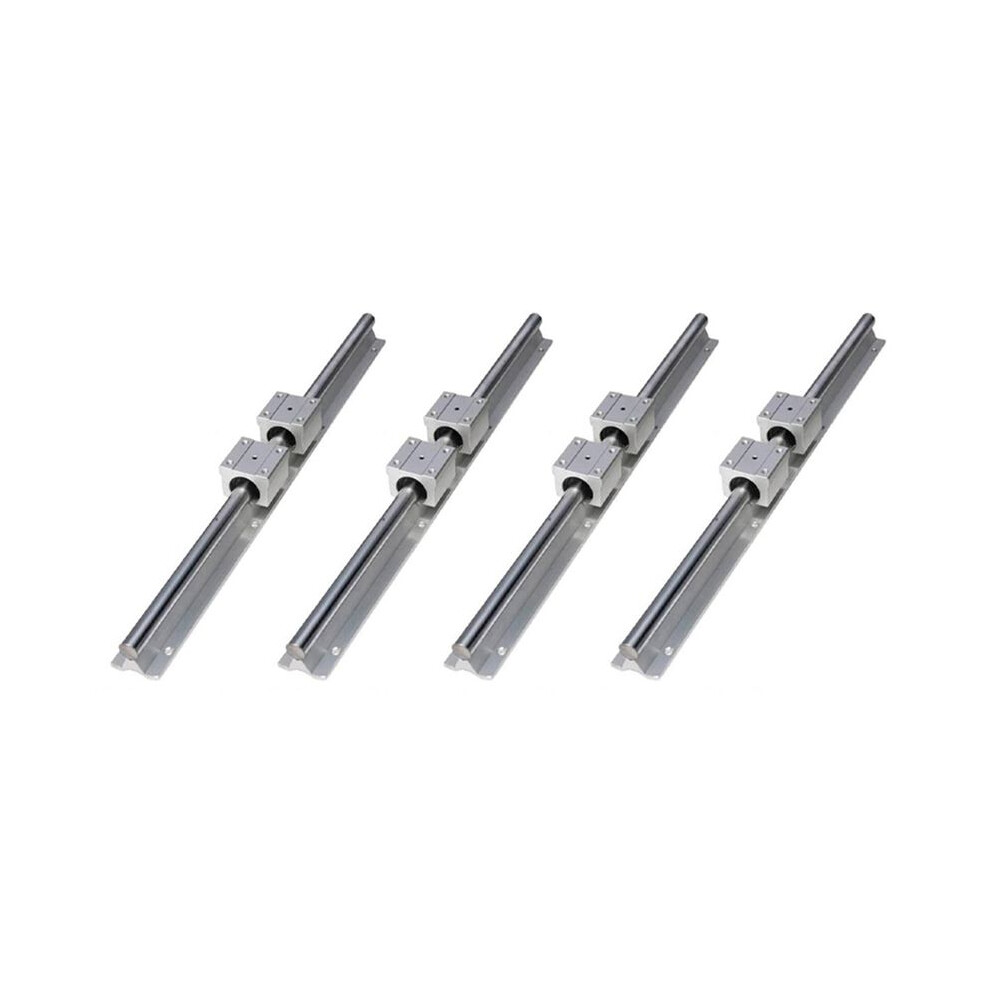 Linear Rails And Bearings,4Pcs Linear Guide Rail 500Mm +8Pcs Linear Bearing 12Mm Slide Blocks Sbr12uu Silver 6031462985721