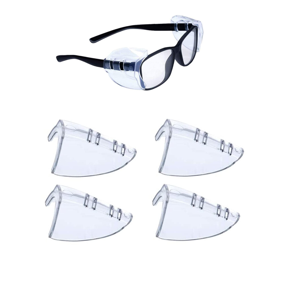 2 Pairs Safety Glasses Side Shields, Clear Flexible Tpu Slipon Eye Protection Accessories For Medium To Large Frames 9073542256465