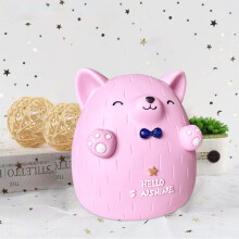 Abvaros Cute Dog Piggy Bank for Kids, Unbreakable Plastic Coin Bank, Pink Nursery Decor Gift